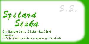 szilard siska business card